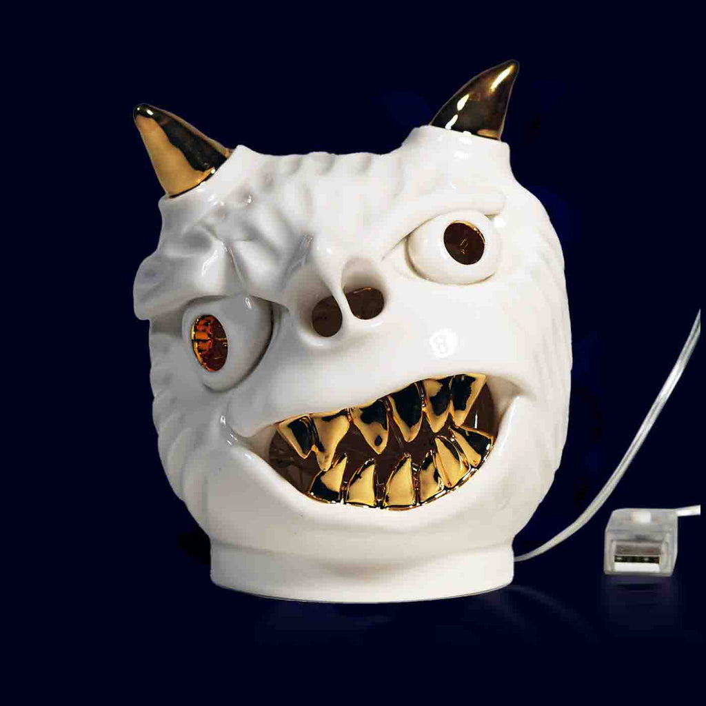 dogabi ceramic lamp monster gold teeth