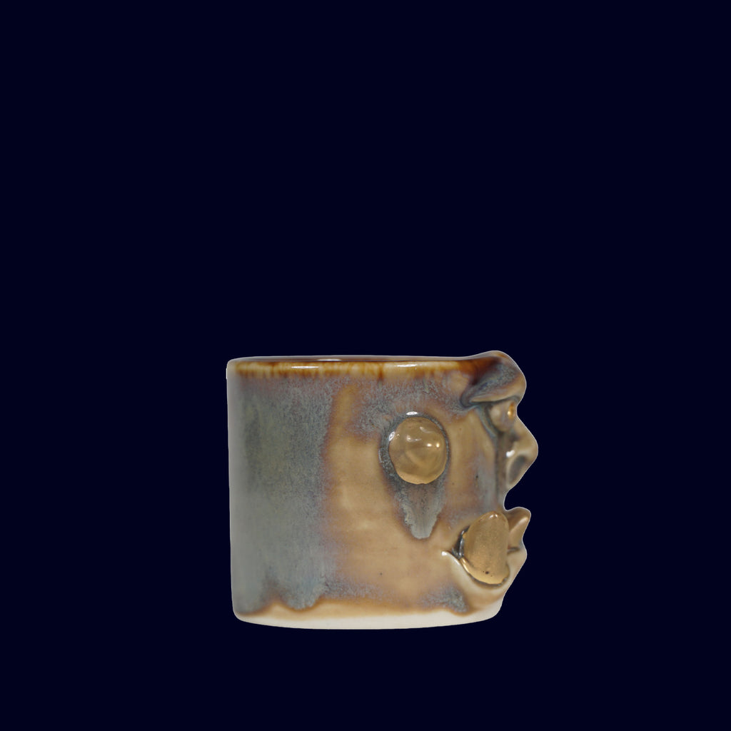 CERAMIC espresso cup with teeth and horns dogabi