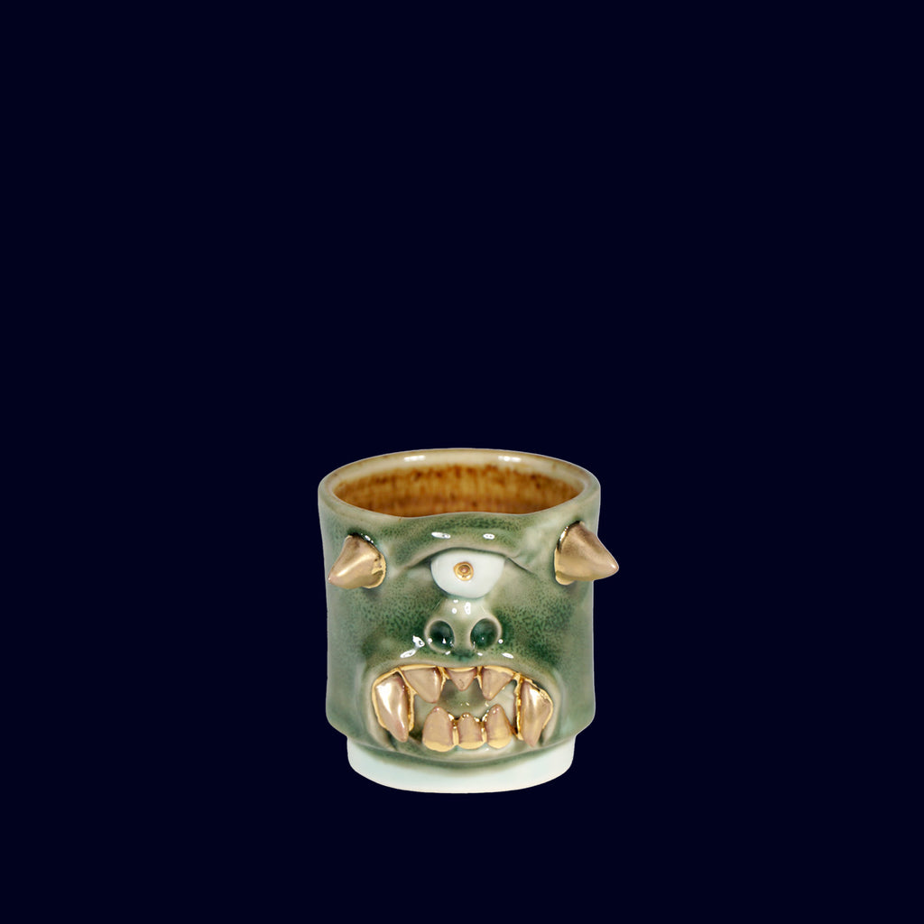 ceramich espresso cup gold teeth dogabi