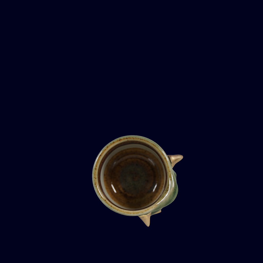 ceramic espresso cup gold teeth dogabi