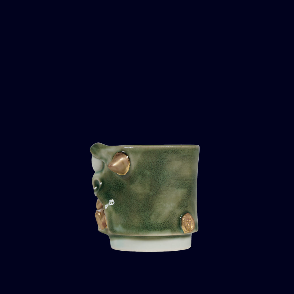 ceramic espresso cup gold teeth dogabi