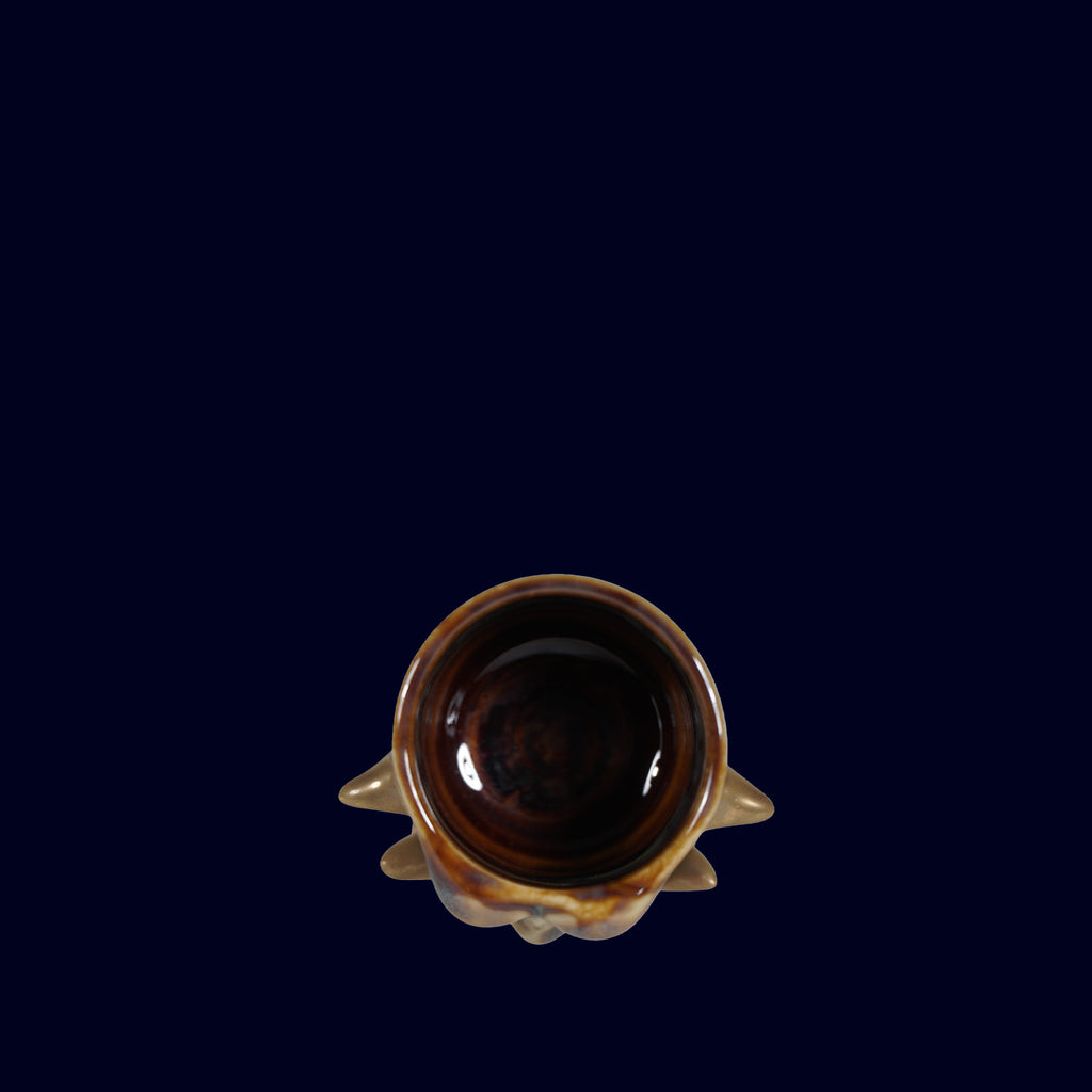 CERAMIC espresso cup with teeth and horns dogabi