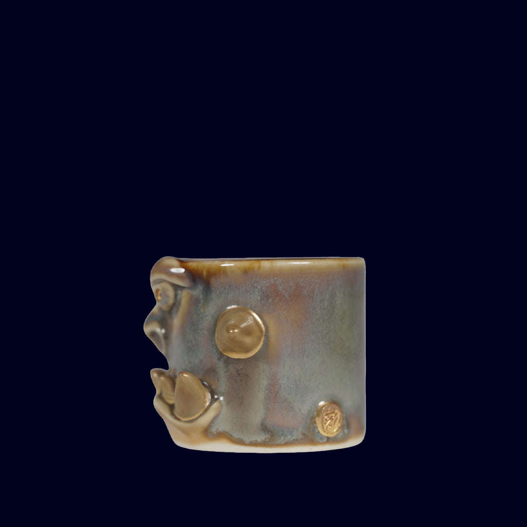CERAMIC espresso cup with teeth and horns dogabi