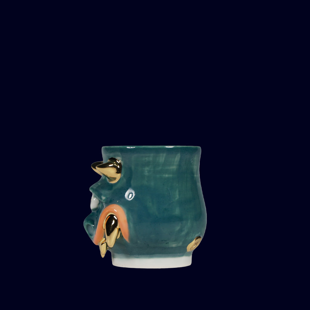 DOGABi ceramic espresso cup gold teeth