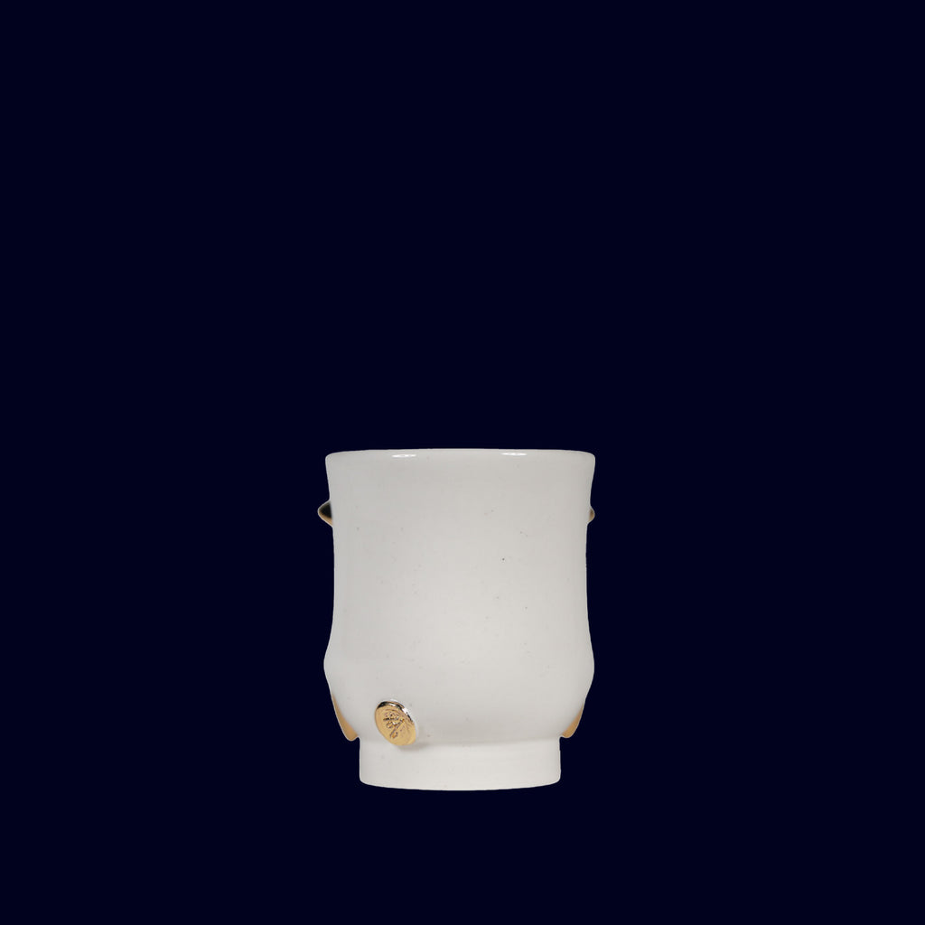 dogabi ceramic shot cup with gold teeth