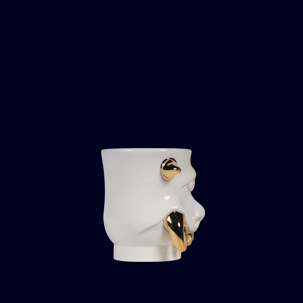 dogabi ceramic shot cup with gold teeth
