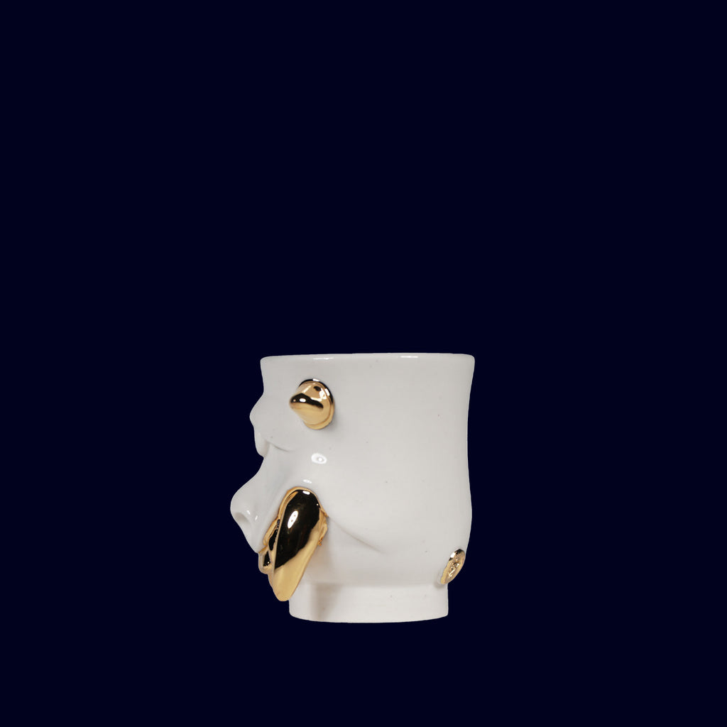 dogabi ceramic shot cup with gold teeth