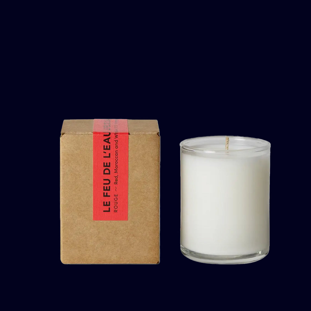 le feu de l'eau rouge rose candle