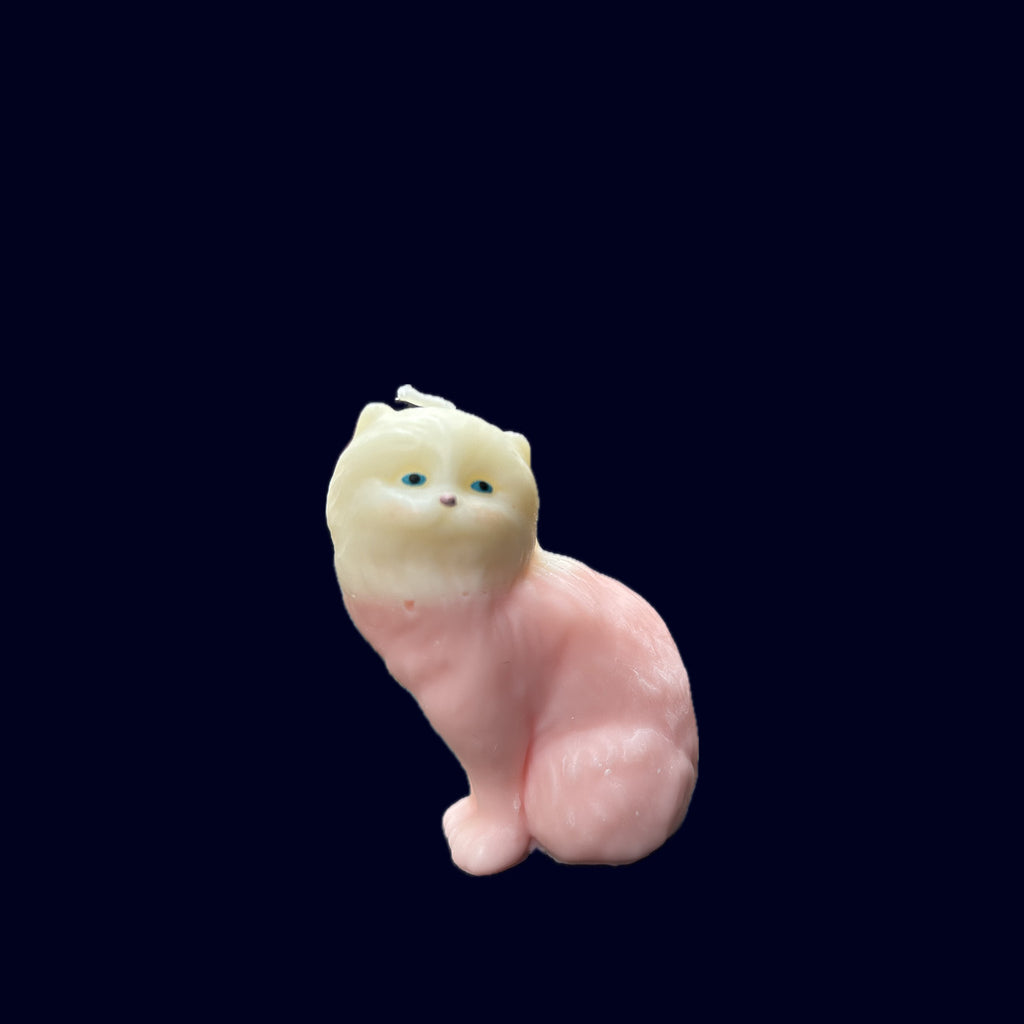 SMALL CAT CANDLE PINK