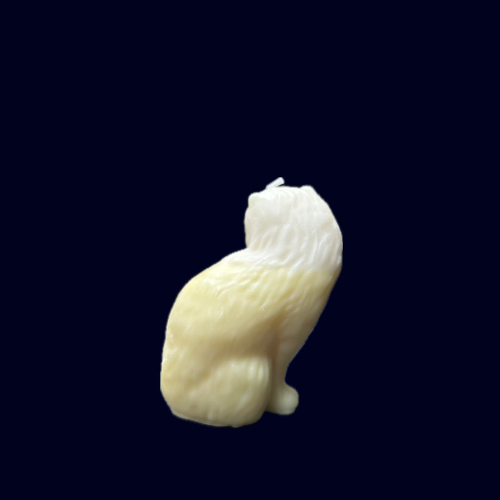 SMALL CAT CANDLE YELLOW