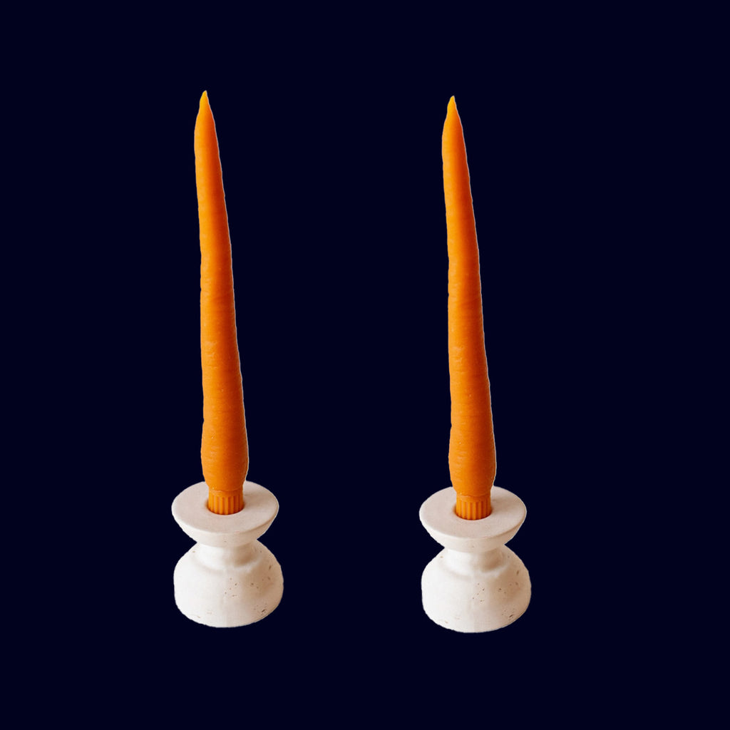 Carrot tape beeswax candle