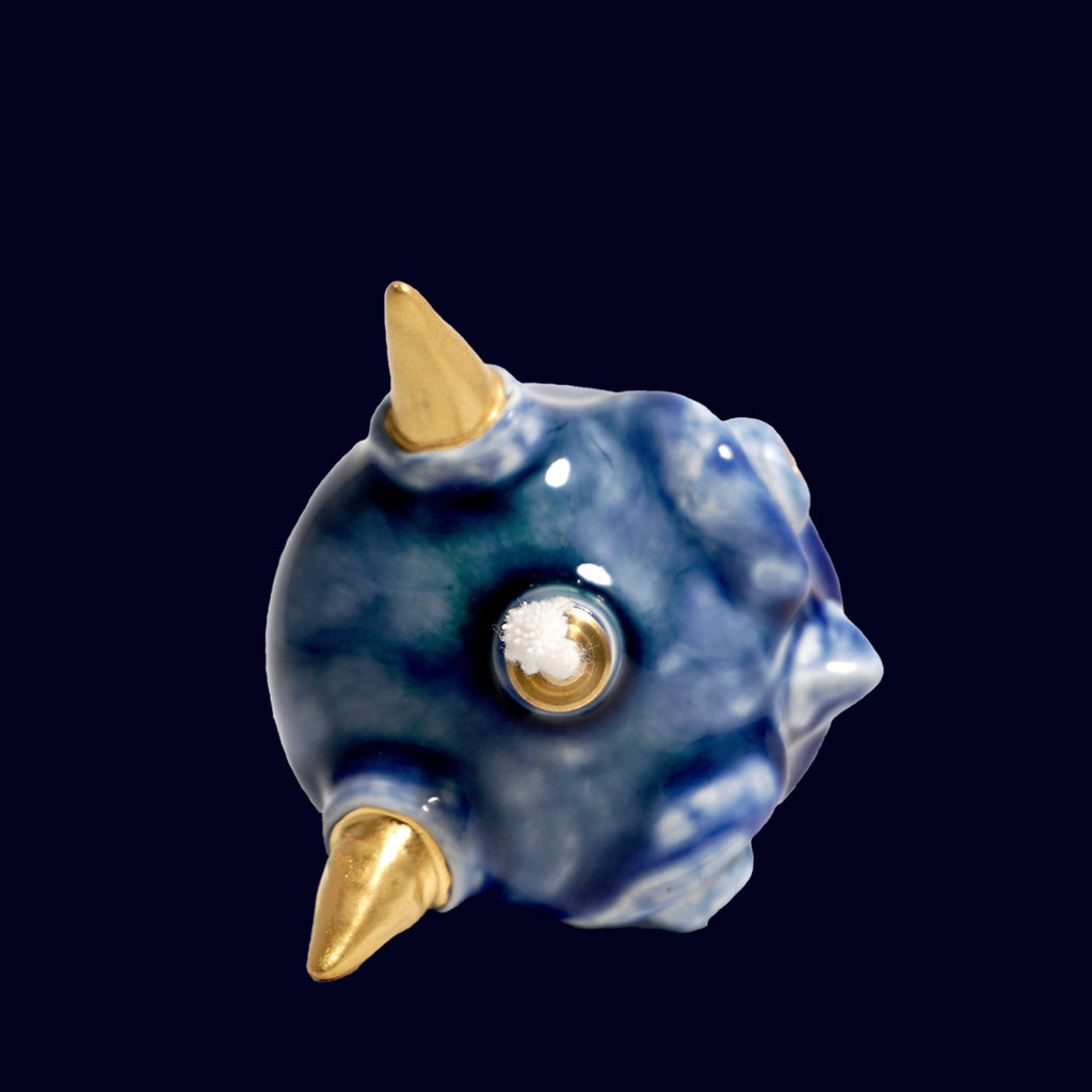 dogabi ceramic oil lamp monster gold teeth