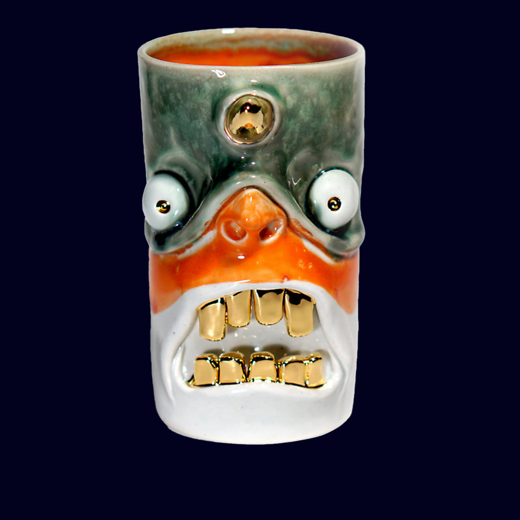 DOGABI CERAMIC VASE GOLD TEETH MONSTER