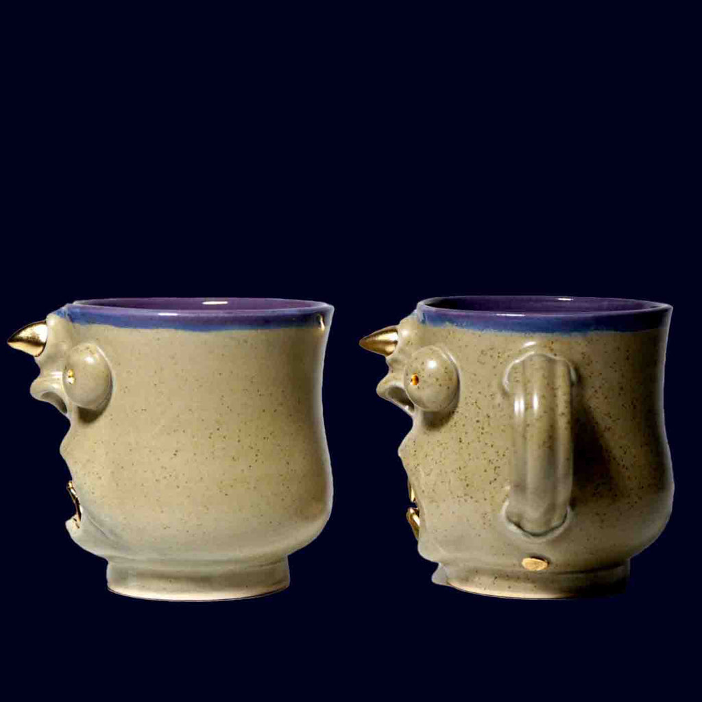 dogabi mug set ceramic monster gold teeth