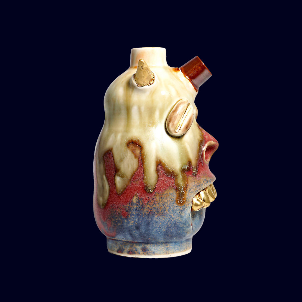 dogabi ceramic mon ster gold teeth decanter