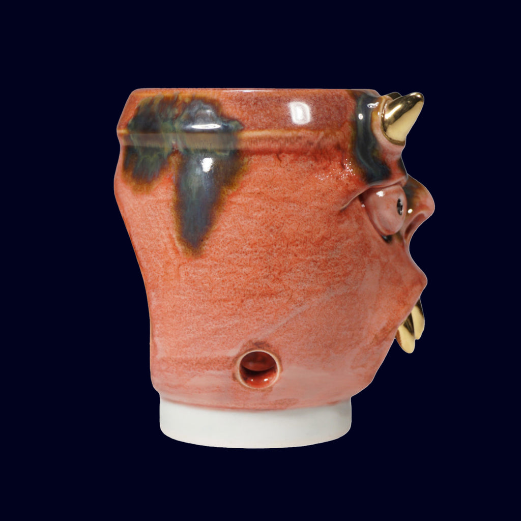 dogabi ceramic incense burner gold teeth