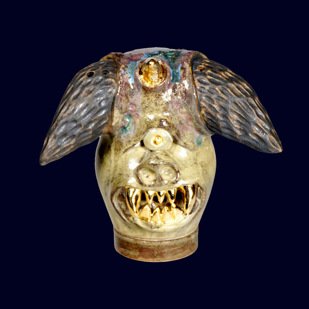 dogabi ceramic incense burner gold teeth