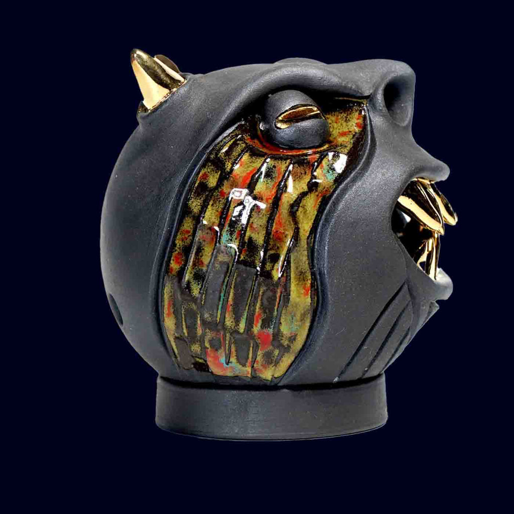 dogabi incence burner 206 palo santo ceramic monster gold teeth