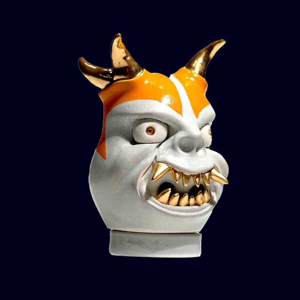 dogabi incence burner 206 palo santo ceramic monster gold teeth