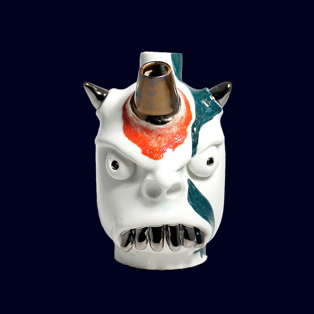 dogabi ceramic decanter monster gold teeth