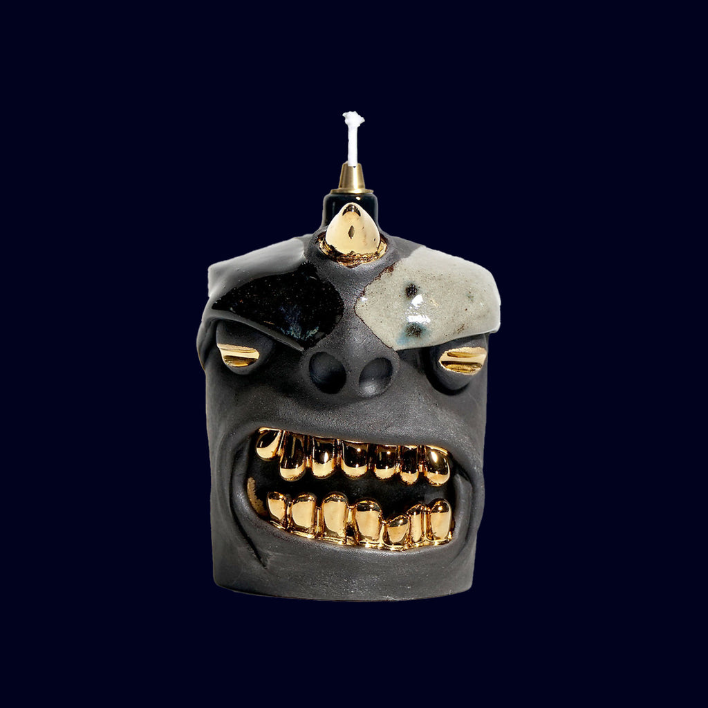 dogabi ceramic oil lamnp monser gold teeth goblin