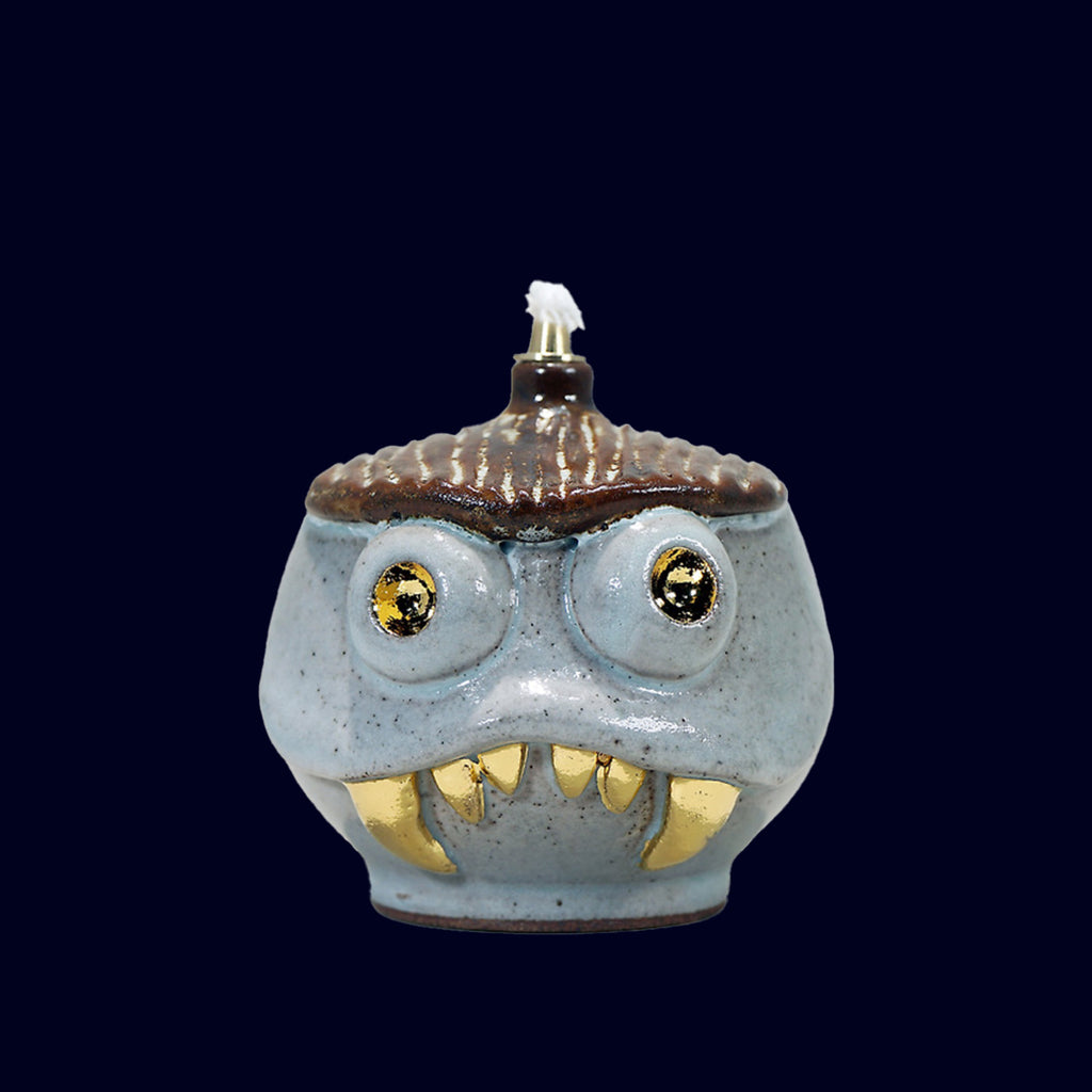 dogabi ceramicoil lamp monster gold teeth