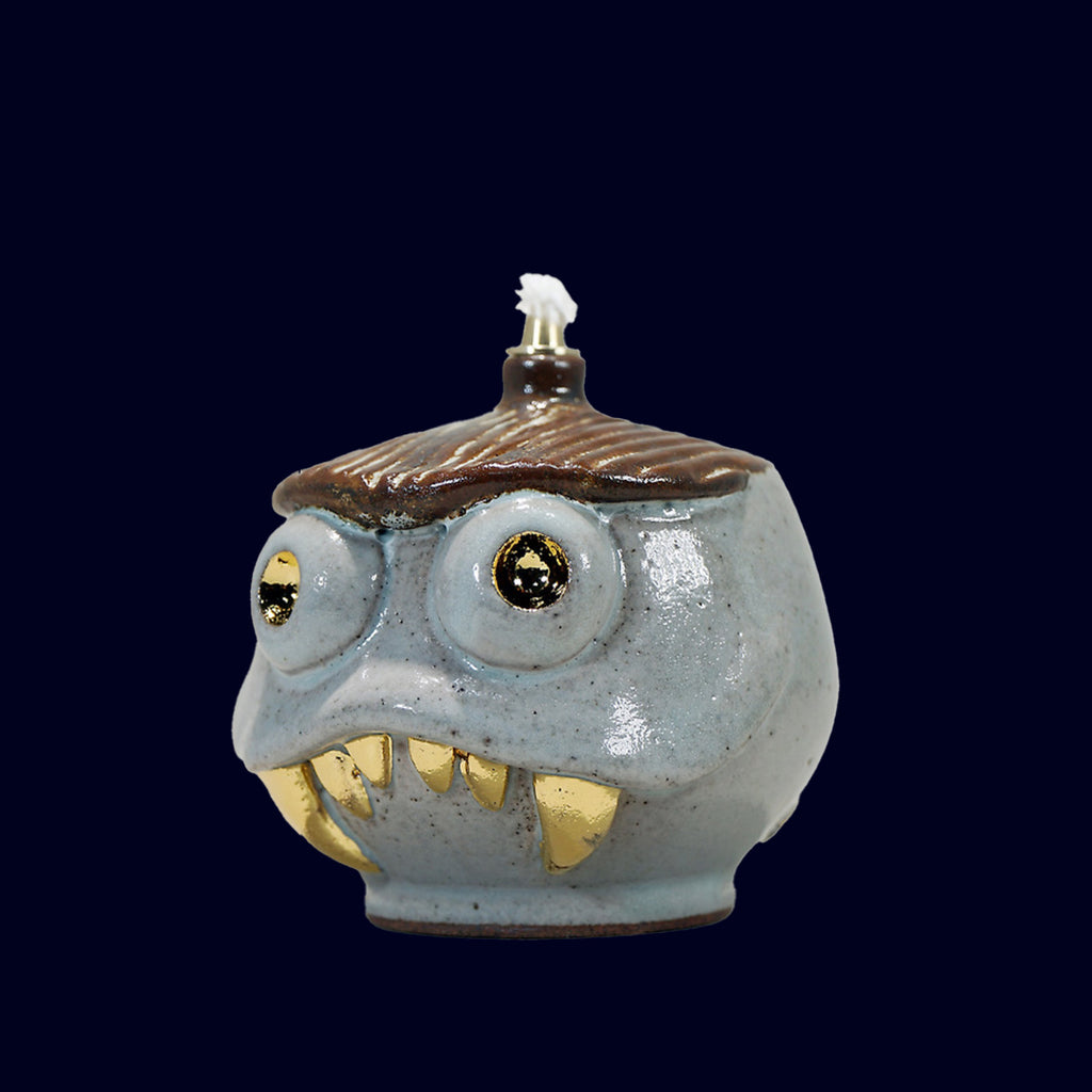 dogabi ceramicoil lamp monster gold teeth