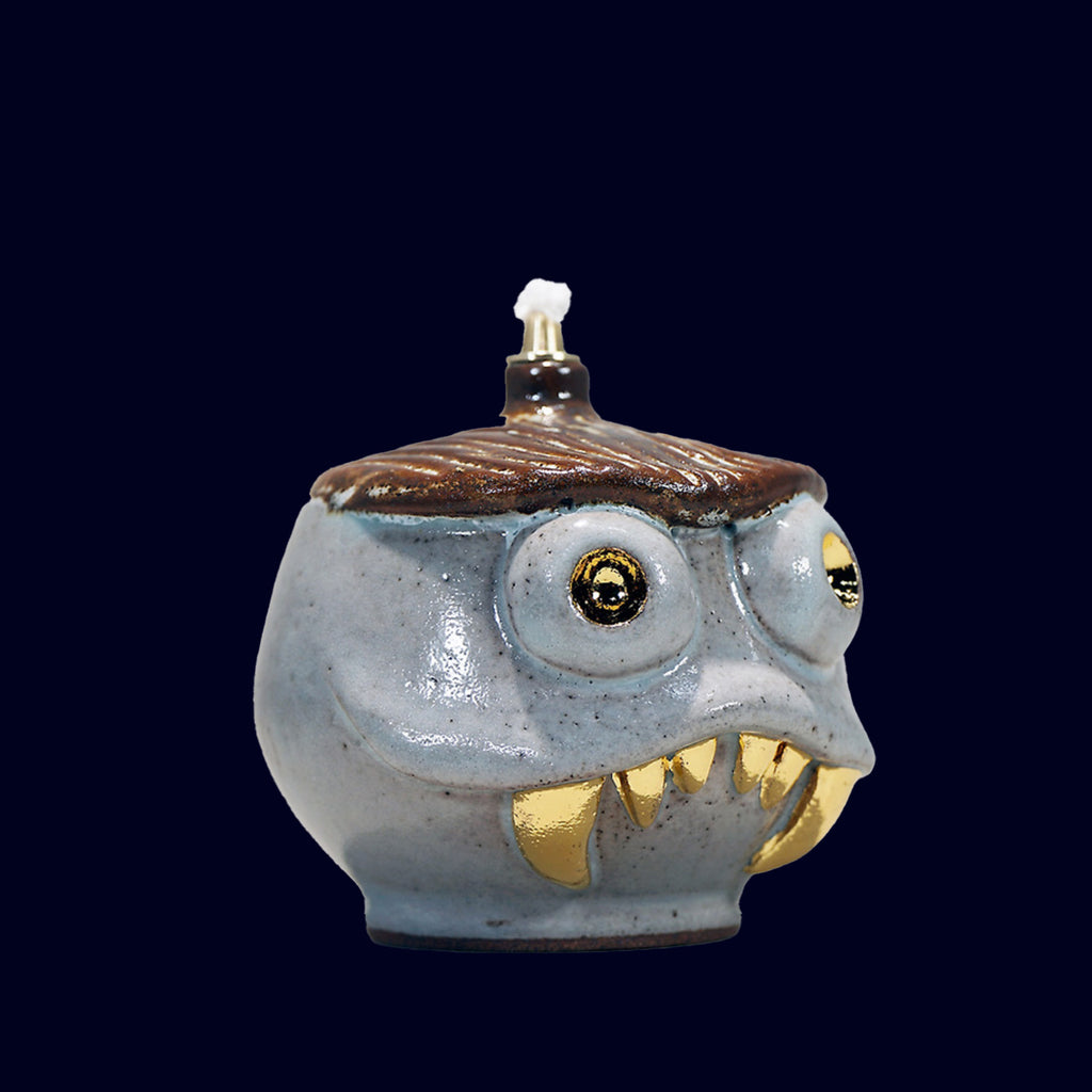 dogabi ceramicoil lamp monster gold teeth