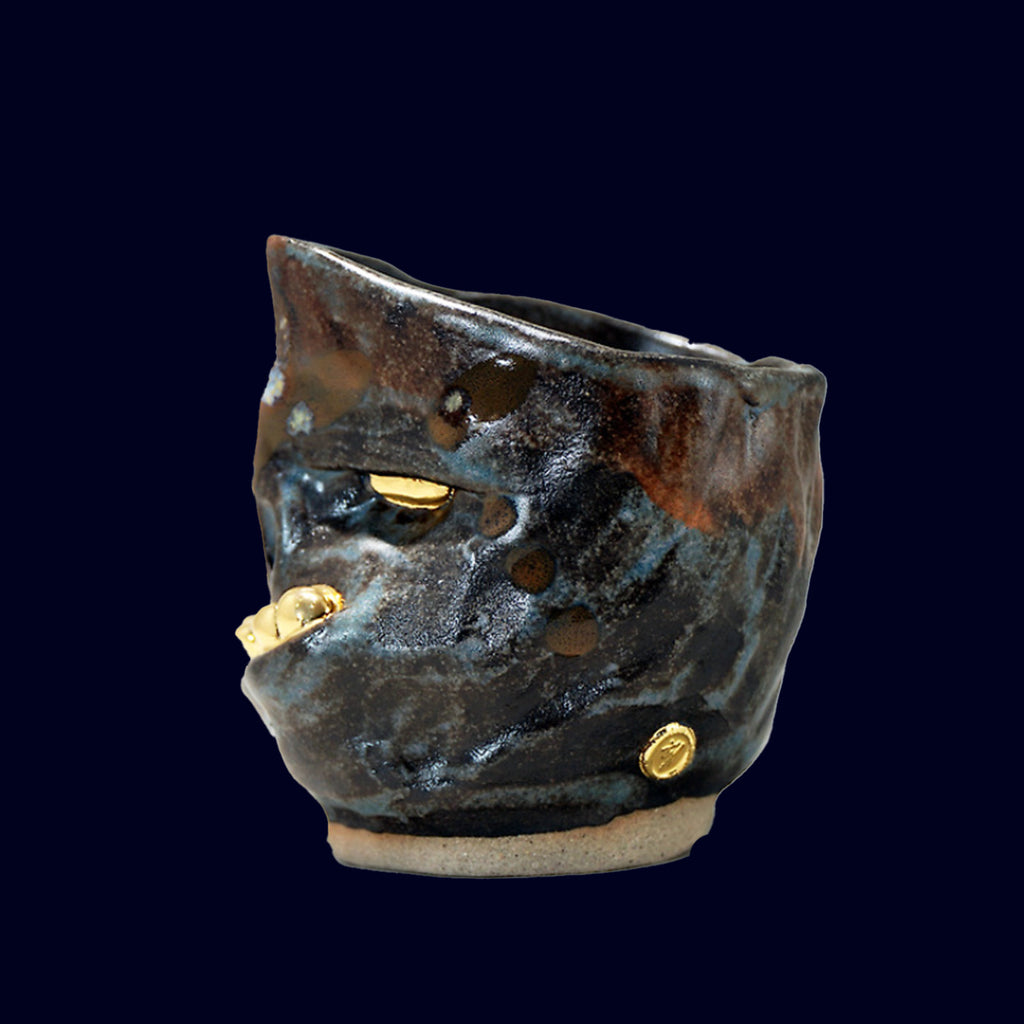 dogabi ceramic plant pot gold teeth