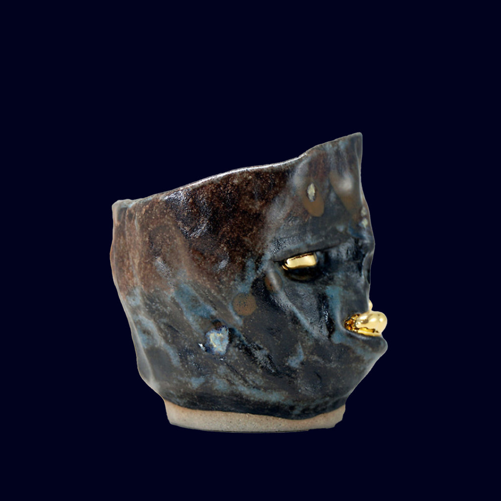 dogabi ceramic plant pot gold teeth