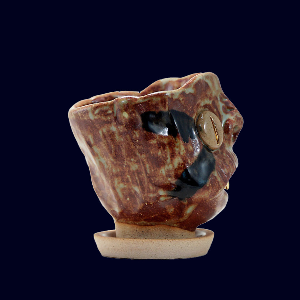 dogabi ceramic plant pot gold teeth