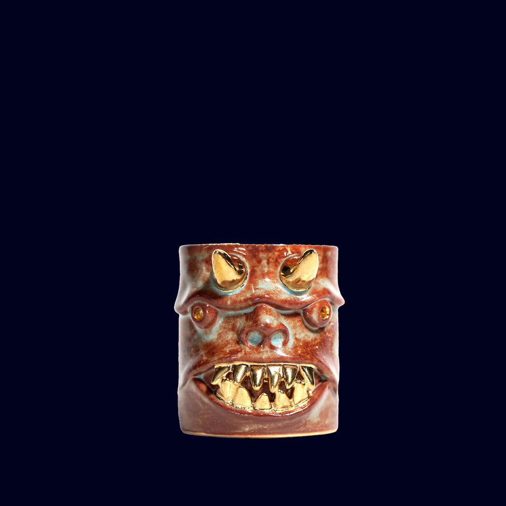 dogabi shot cup ceramic monster gold teeth