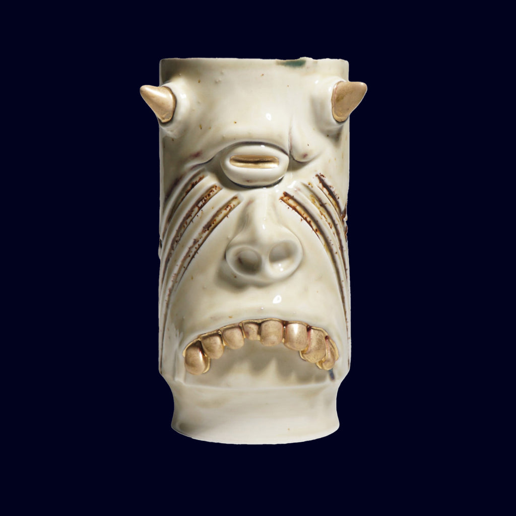 dogabi ceramic monster gold teeth oil vase