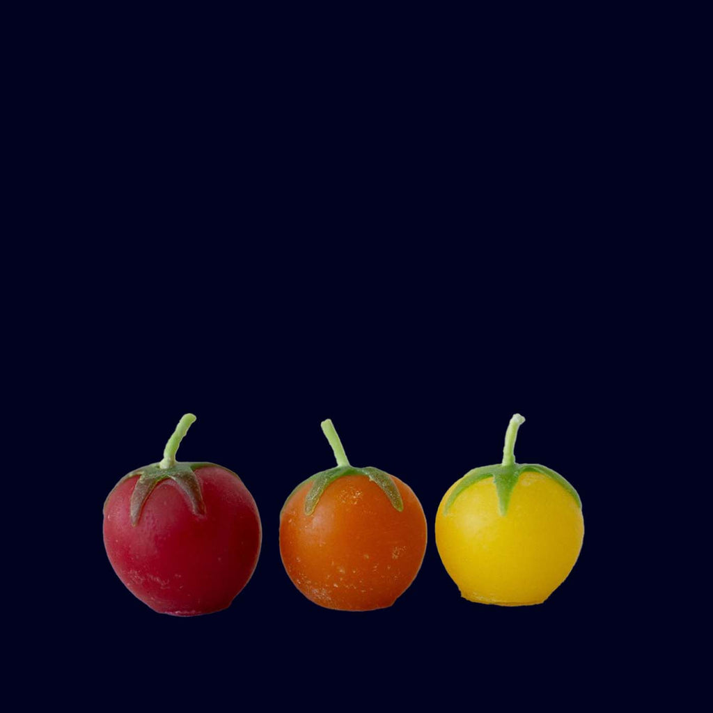 cherry tomatoes birthday candles
