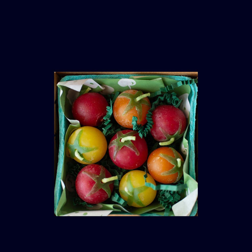 cherry tomatoes birthday candles