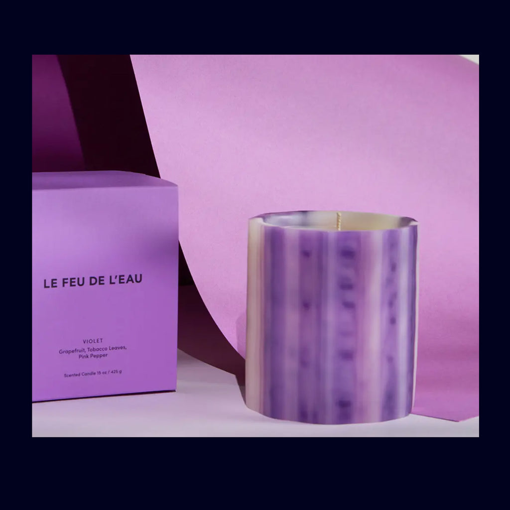 le feu de l'eau violet candle 