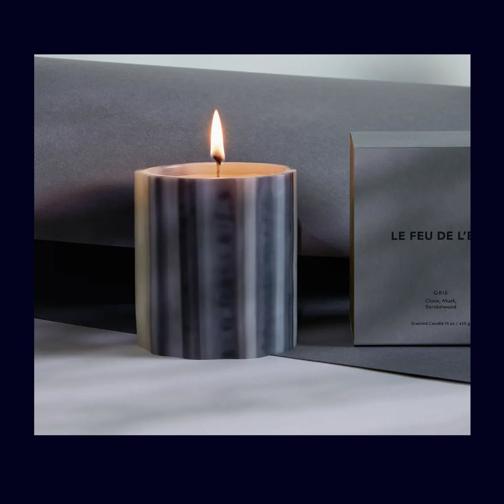 le feu de l'eau scented candle musk wax vessel