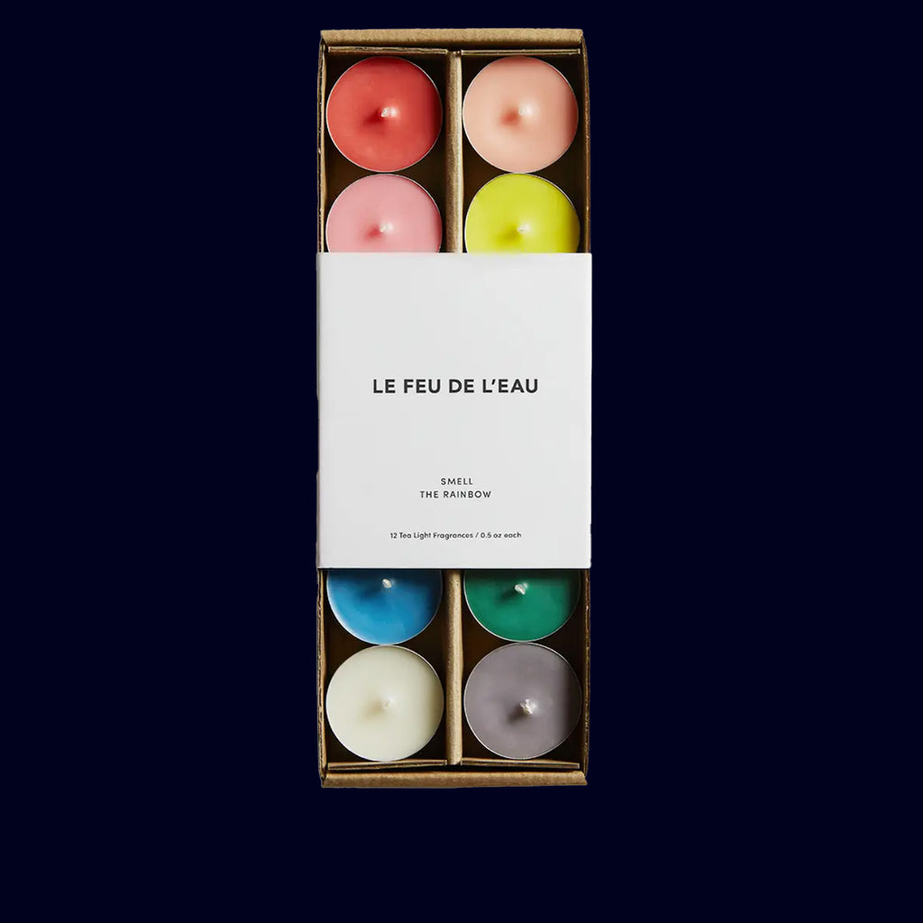 tea light candels rainbow color le feu de l'eau