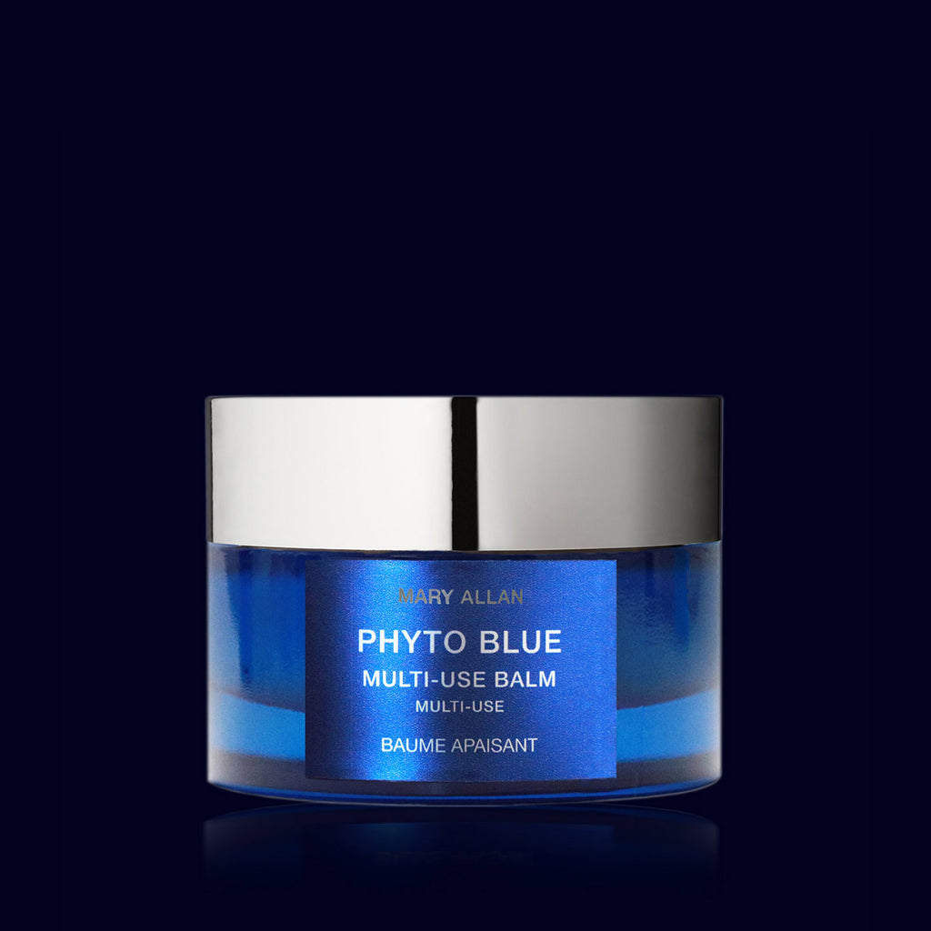 mary allan phyto blue multi use balm blue jar