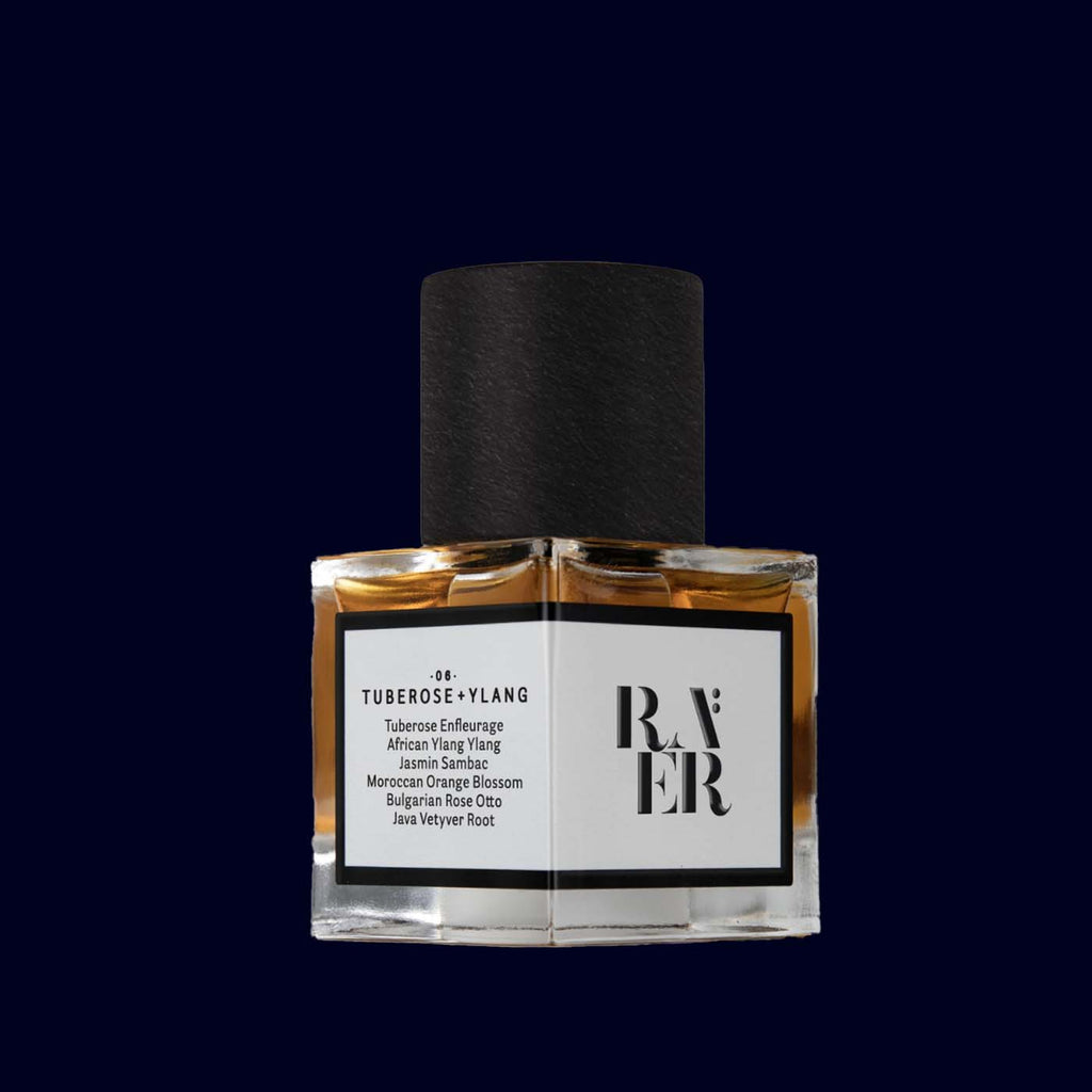 raer perfume tuberose ylang square bottle
