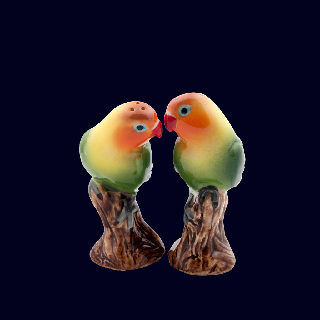 salt and pepper shaker lovebirds