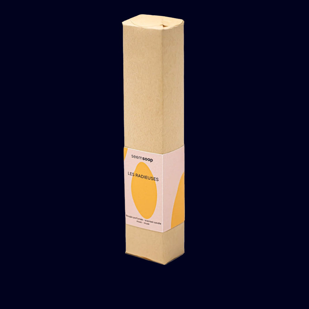 Pink and yellow pillar candle