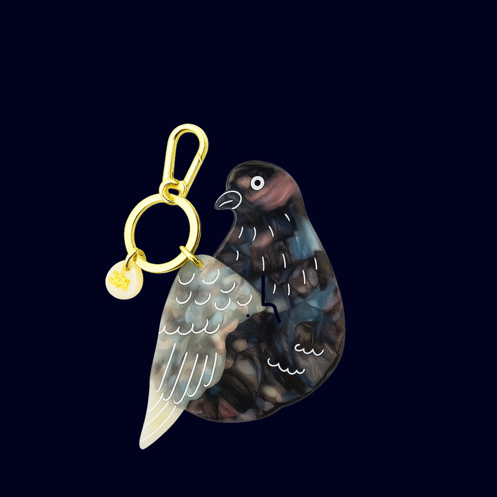 pigeon key chain and bag charm
