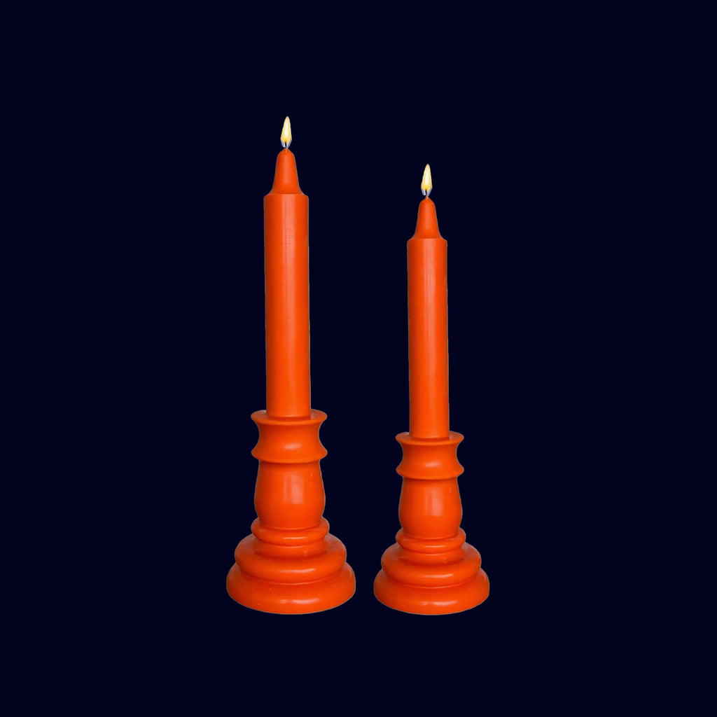 TAPER CANDLE AND CHANDELIER ORANGE