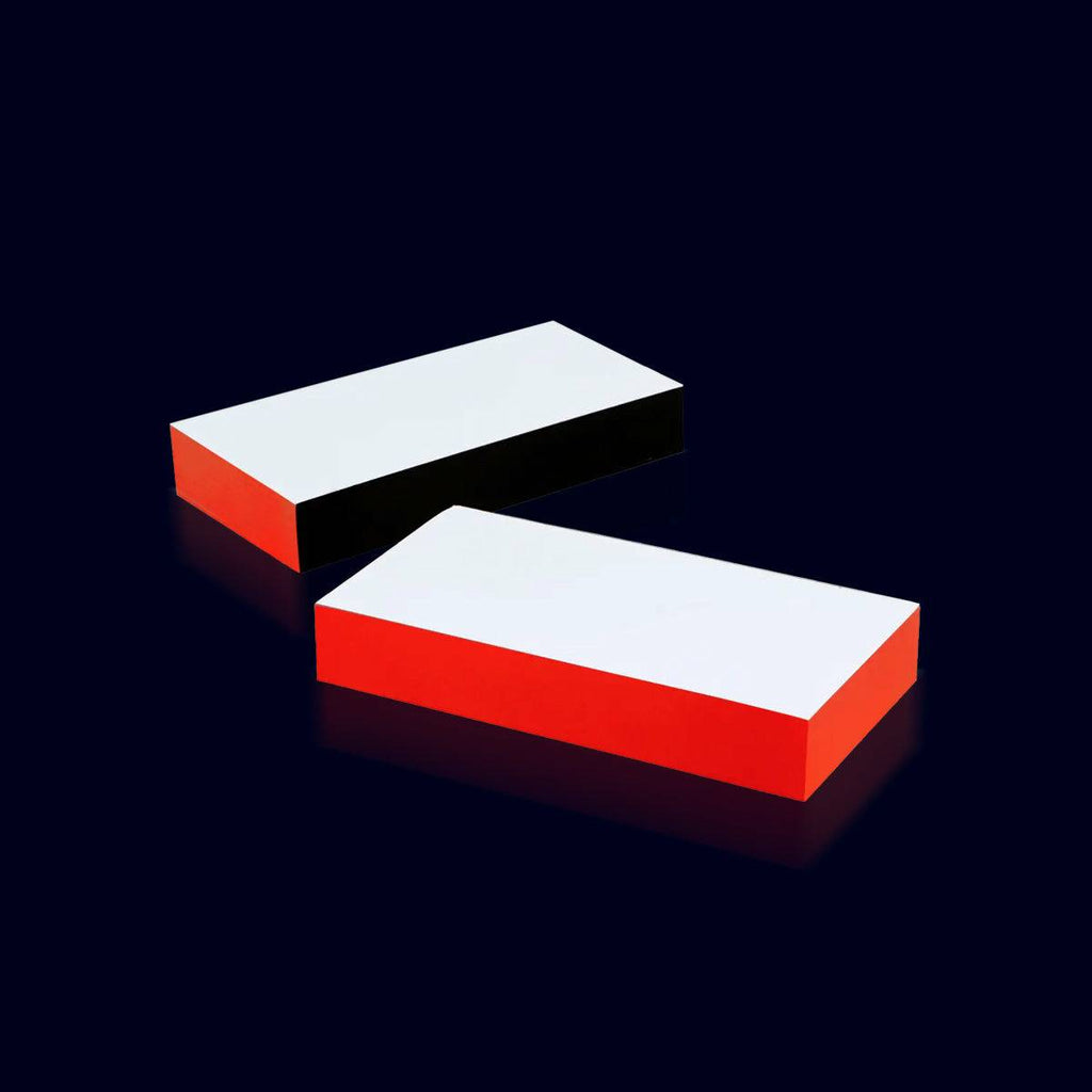 long white paper notepad with shiny red and black edge - wms&co