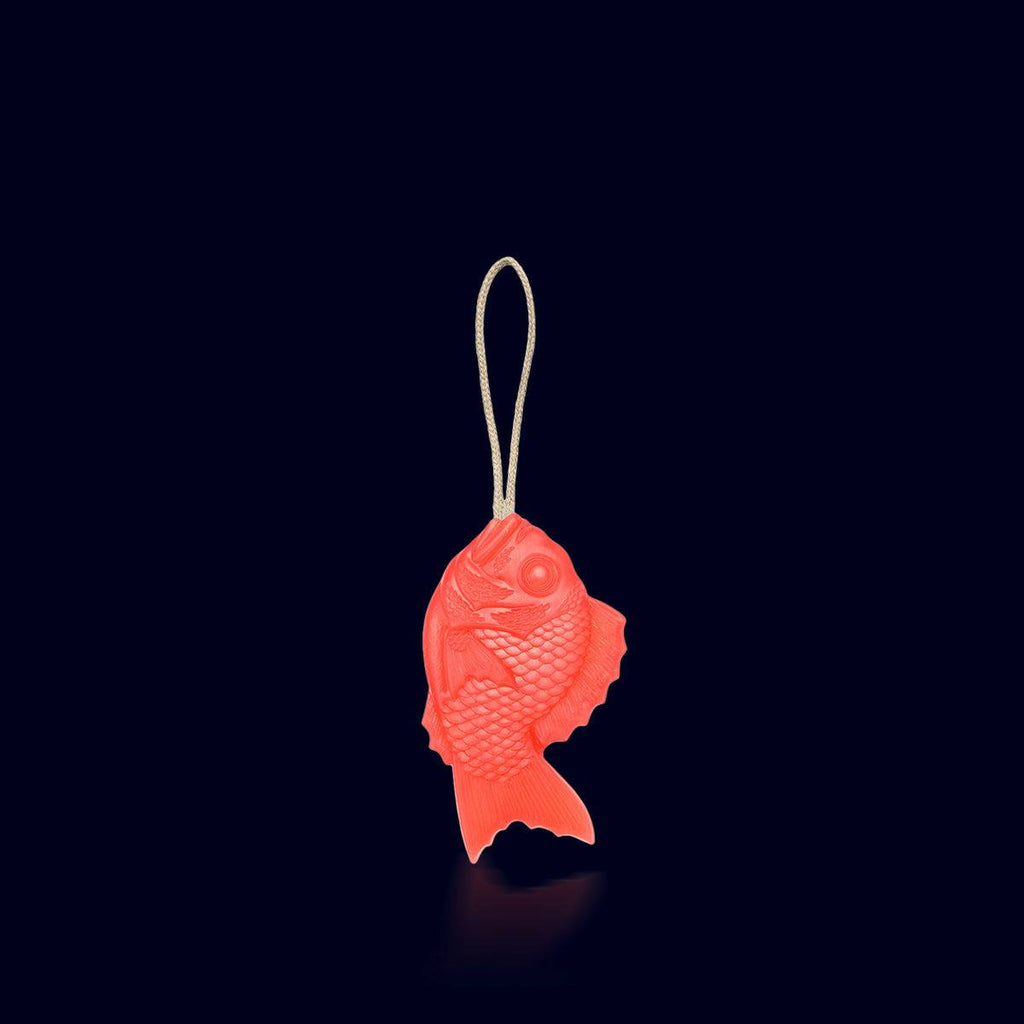 tamanohada red soap on a rope fish shape