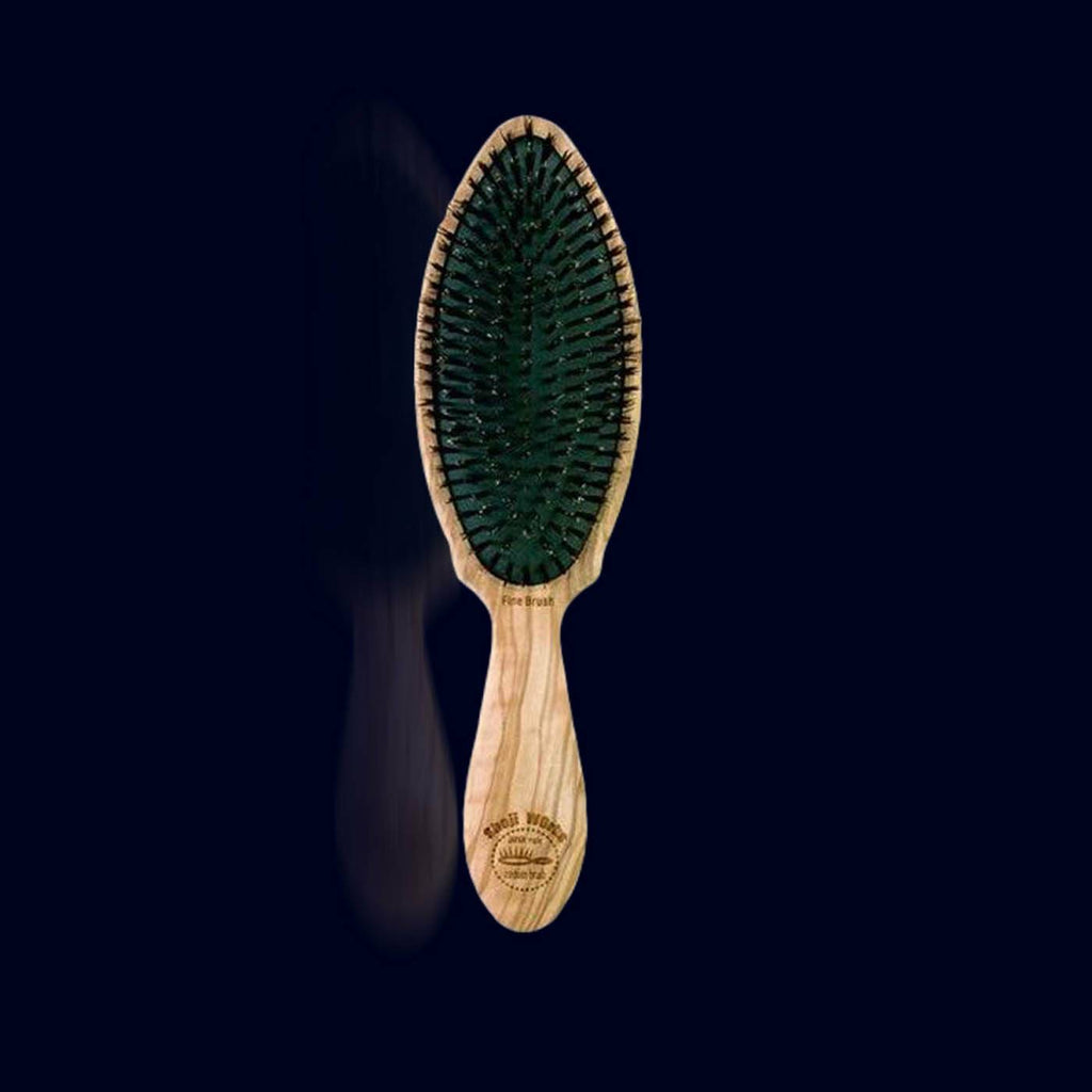 pneumatic wood and natural bristle hair brush from japan